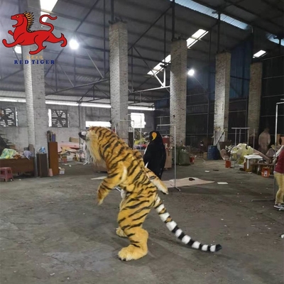 थीम पार्टी किराए के लिए अनुकूलित इन्फ्रारेड सेंसर यथार्थवादी टाइगर कॉस्टयूम सूट